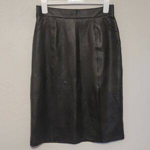 Elegant Black Leather Skirt